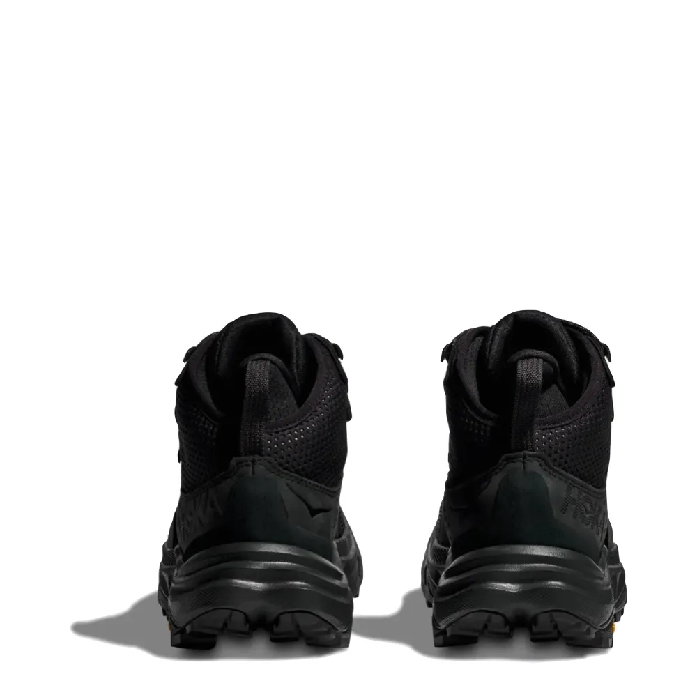 Clean Fit Walk Support Hoka Men's Anacapa 2 Mid GTX Boots in Black/Black