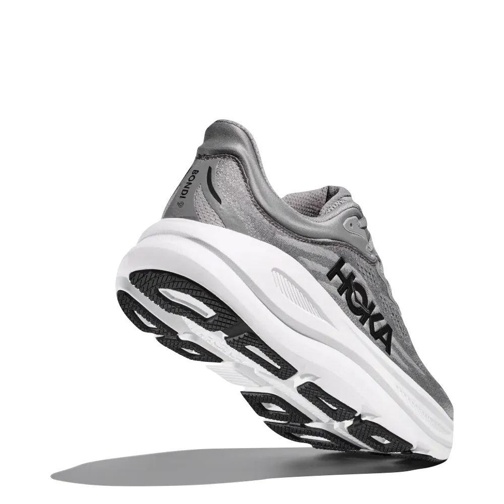 Hoka Men's Bondi 9 Sneaker in Galactic Grey/Stellar Grey Adaptive Form Cloud Soft