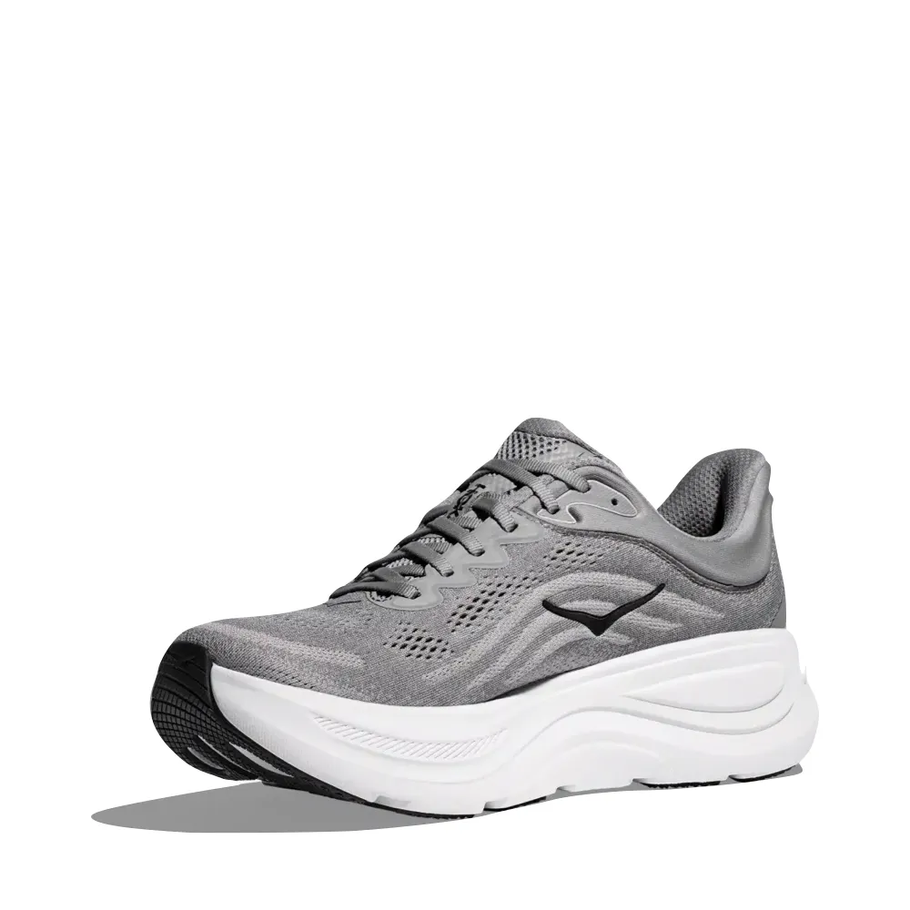 Hoka Men's Bondi 9 Sneaker in Galactic Grey/Stellar Grey Everyday Performance Urban Trekking