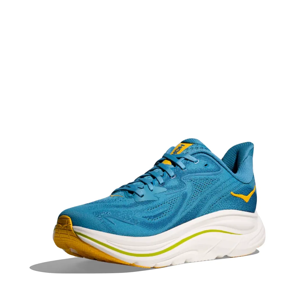 Vibration Dampening System Walking Vibe Hoka Men's Clifton 10 Sneaker in Alpine Blue/Foggy Night