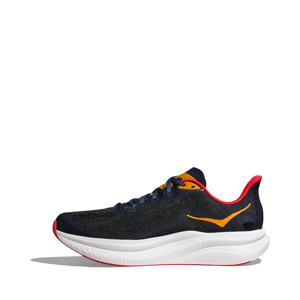 HyperDurable Outsole Compound Hoka Men's Mach 6 Sneaker in Varsity Navy/Nautical Dusk