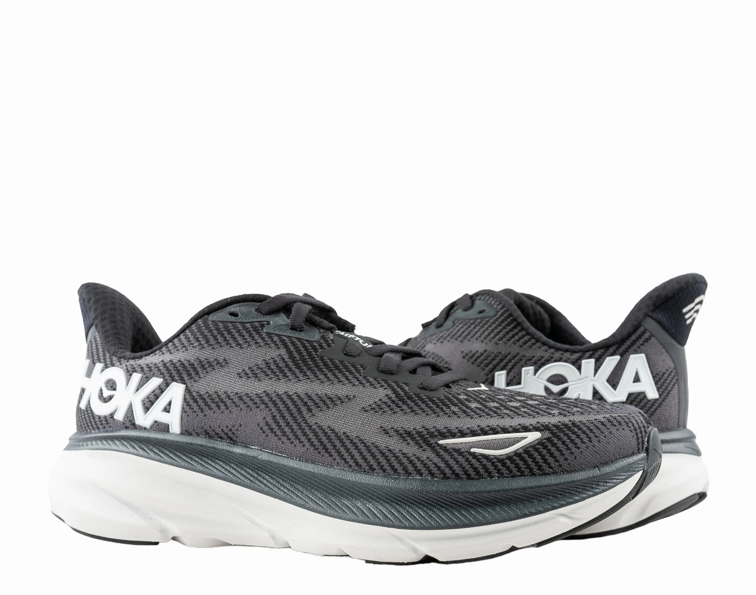 Hoka Clifton 9 Black/White Women's Running Shoes 1127896-BWHT durable running shoes