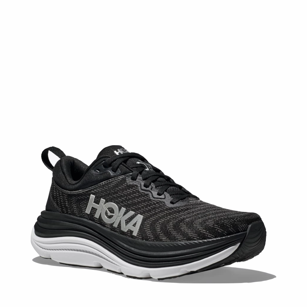 Hoka Men's Gaviota 5 Running Sneaker in Black/White airflow
