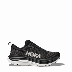 Hoka Men's Gaviota 5 Running Sneaker in Black/White Style Runner