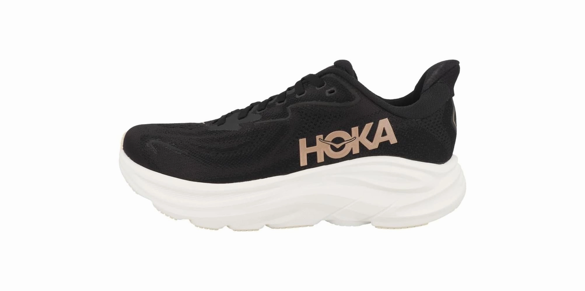fitness - commitment Hoka One Womens Clifton 10 Road Running Shoes - Black/Rose Gold