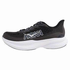 padded tongue running shoes Hoka Womens Mach 6 Running Shoes - Black/White