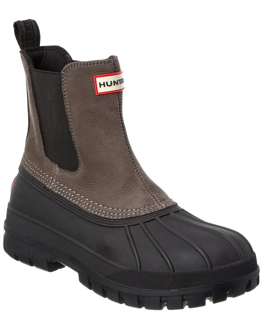 Hunter Leather & Rubber Boot Double Stitched Seams