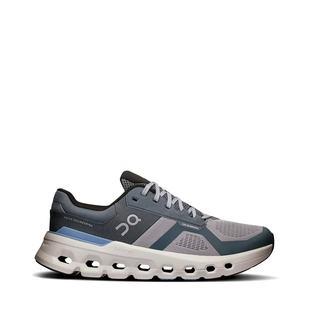 On Men's Cloudrunner 2 Sneaker in Alloy/Chambray Anti   Blister