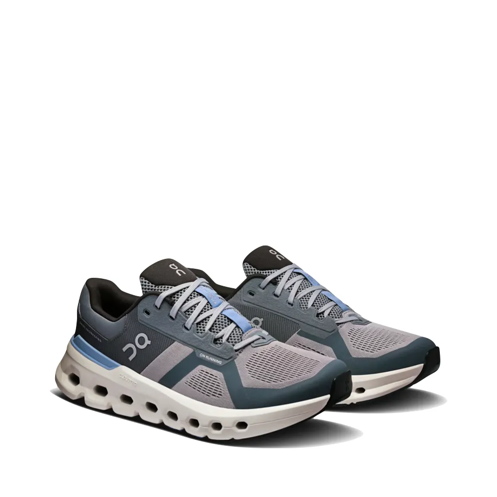 On Men's Cloudrunner 2 Sneaker in Alloy/Chambray AnkleSupport Go Mode