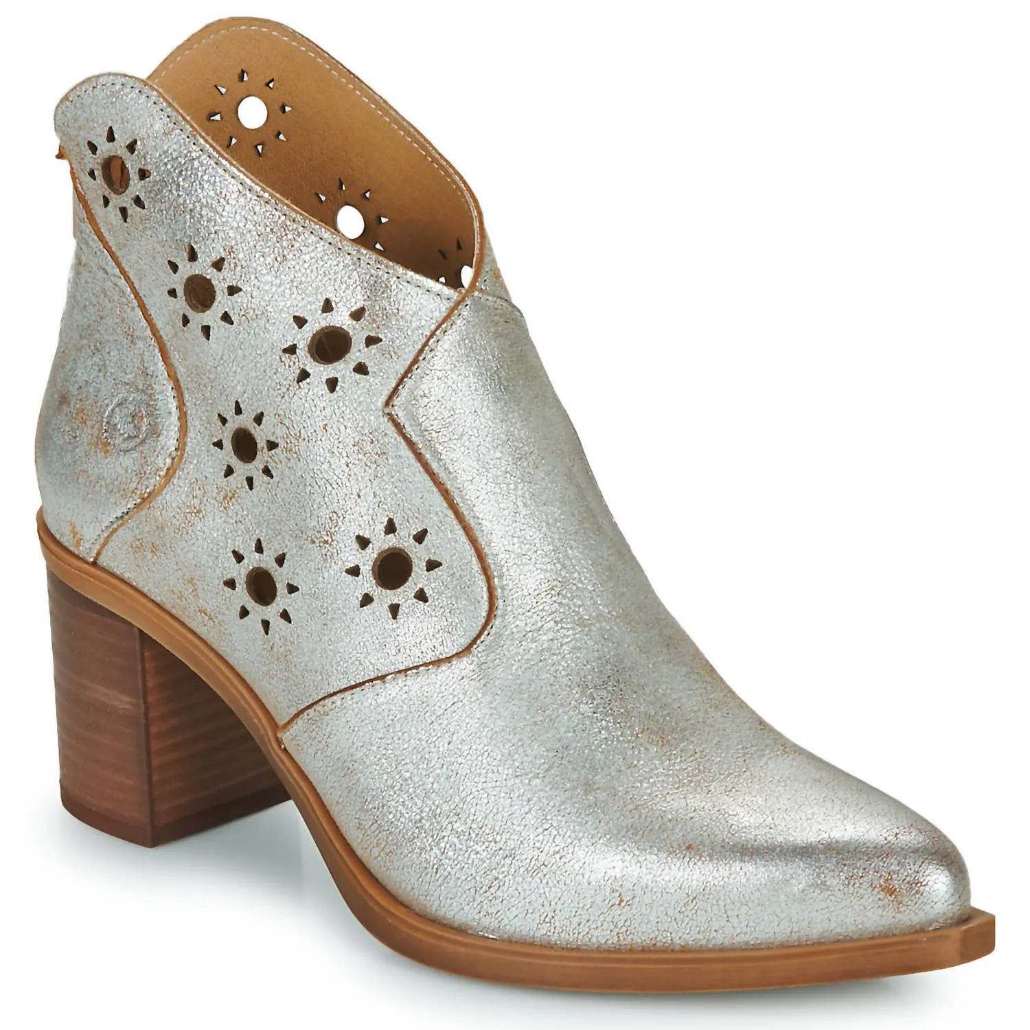 Terry Bootie In Silver All Day Use Reinforced Heel Counter