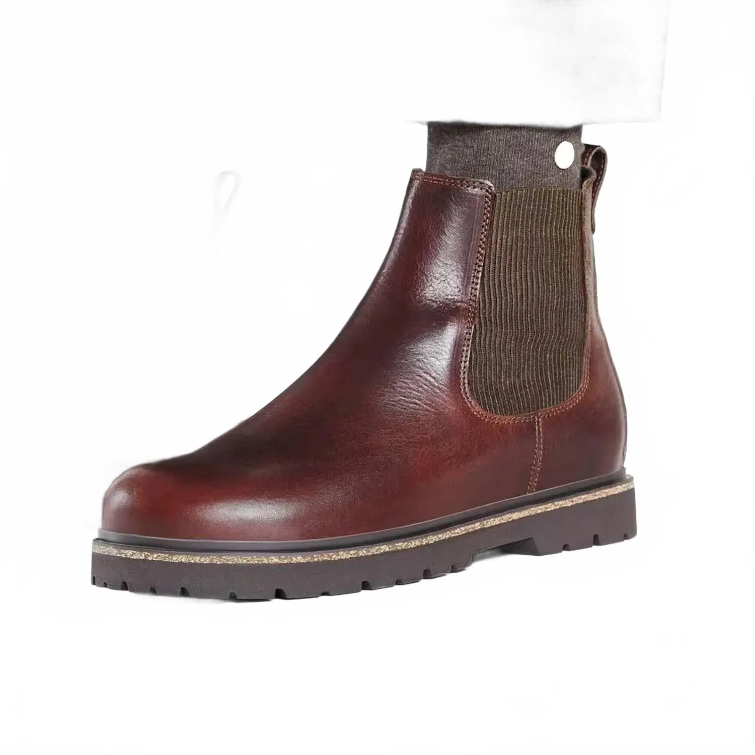 PullOn Secure Strap Men's Highwood Chelsea Boot In Chocolate Leather