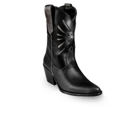 Flexible Sole Design Women's Italian Western Premium Leather Show Boots In Black