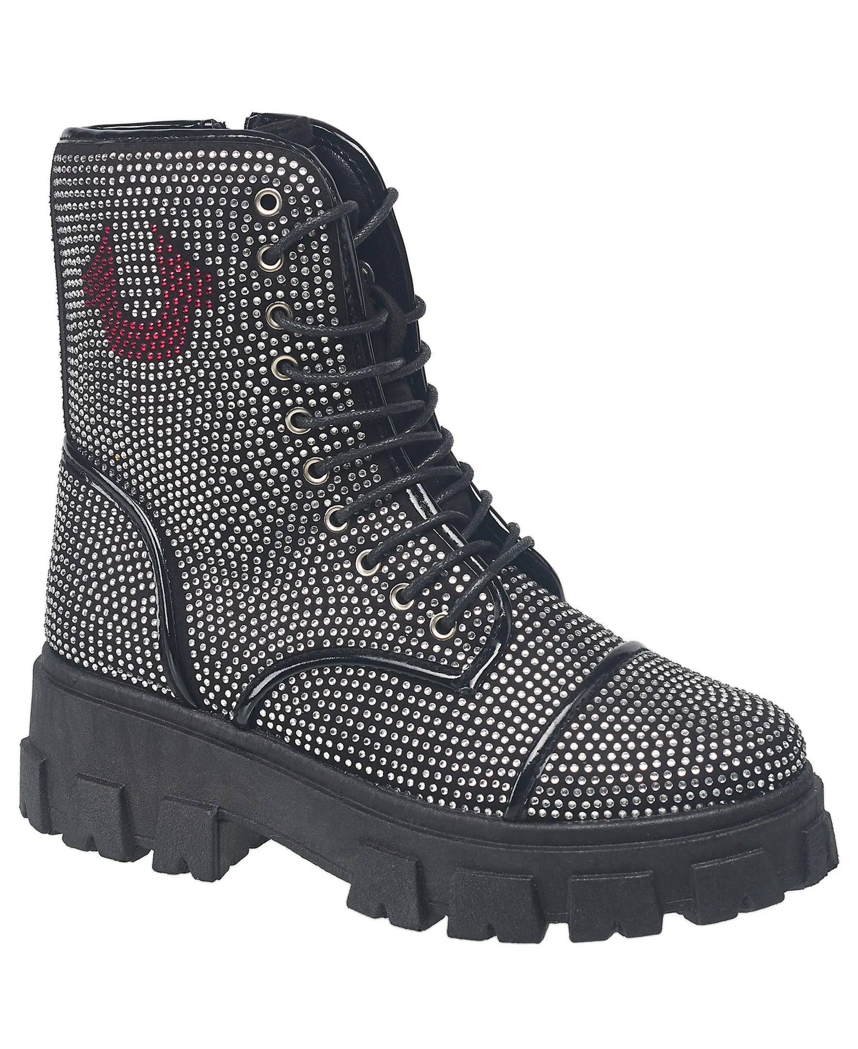 True Religion Women's Gee Rhinestone Combat Boot Trendy Footwear Strong material