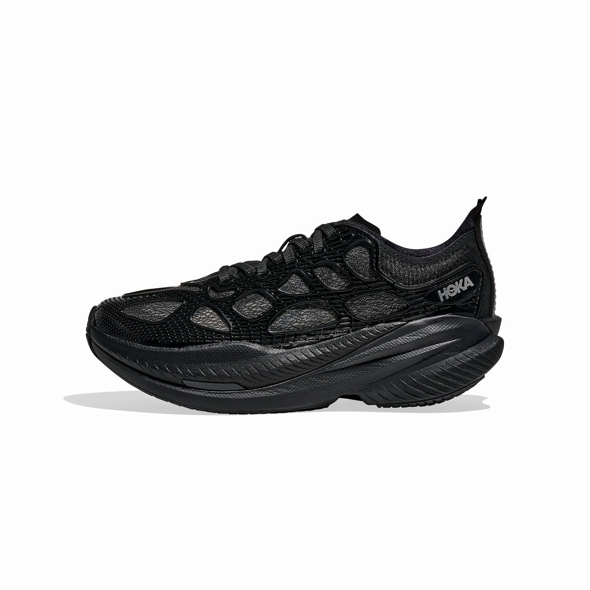 Hoka U Mach X Caged Shoes Micro Groove Flex Zones Collapsible Heel