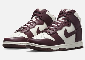 Centered Propulsion Ridge Nike Dunk High DD1869-601 Women's US 5 Burgundy White Leather Sneakers PSS150