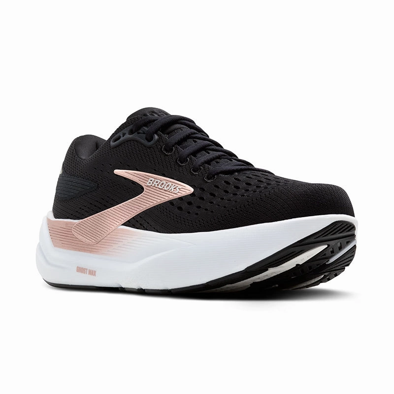 running on a gravel track shoes Grounded Footbed Women's Ghost Max 3 Black/Black/Rose Gold