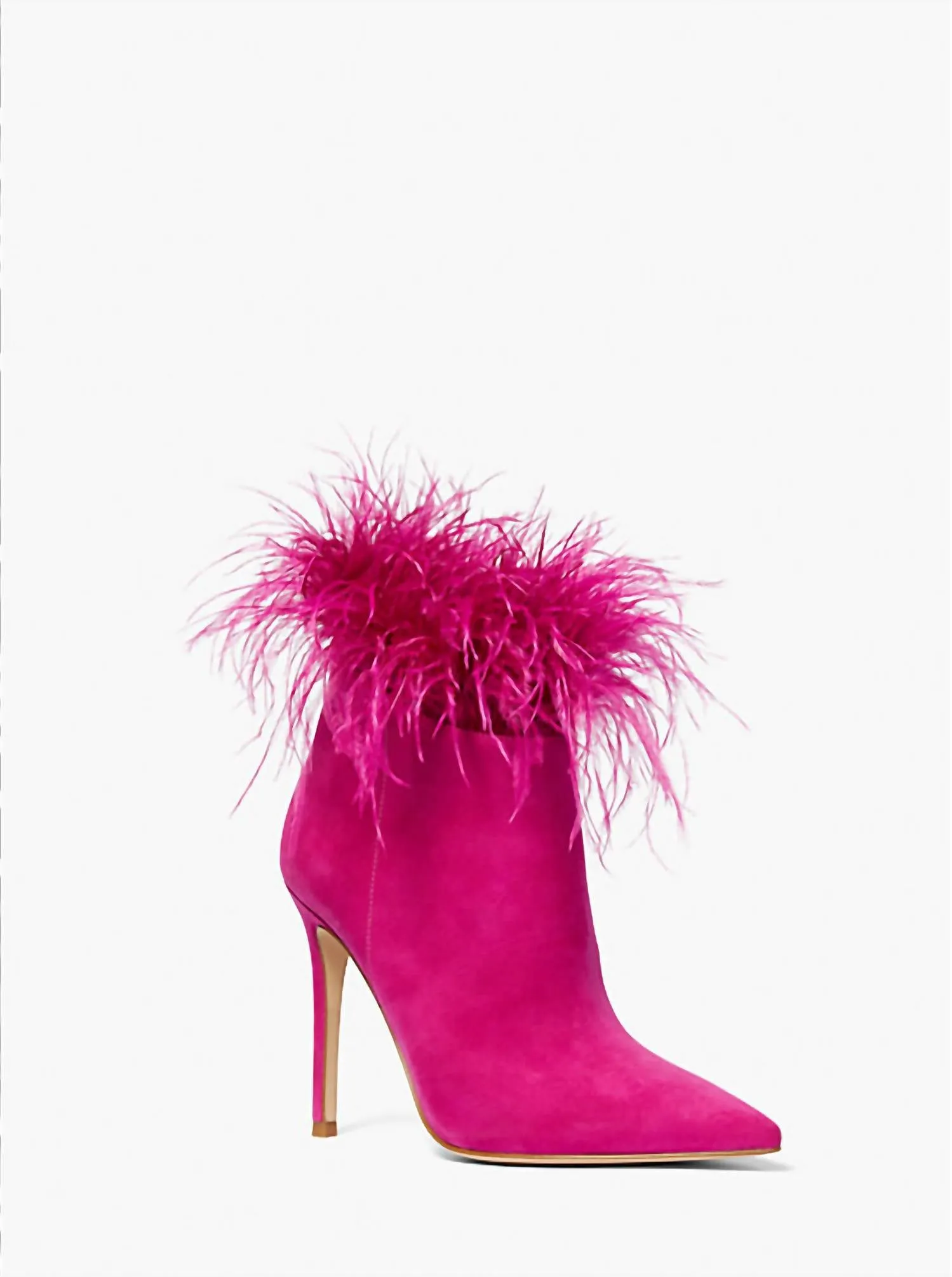Quiet Chic Shaft Height Options Women's Feather Ankle Boots In Fuschia