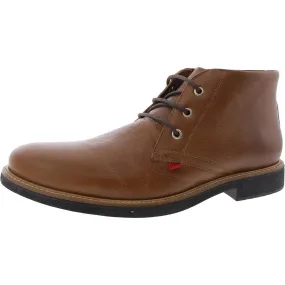 Slip Resistant Work Commute Mens Lace-Up Leather Chukka Boots