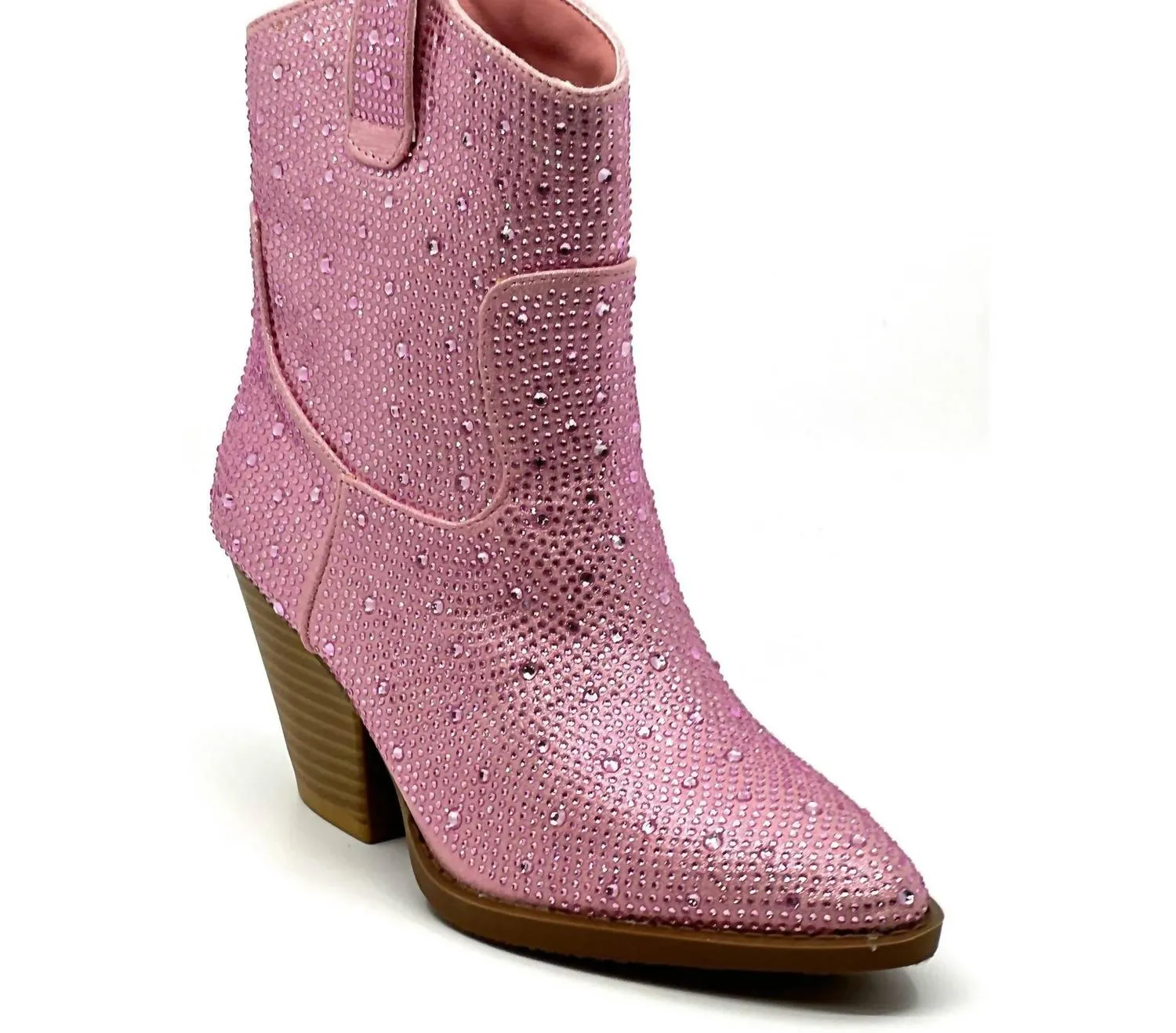 Flexible Shaft Women's Ankle Stone Bootie In Pink