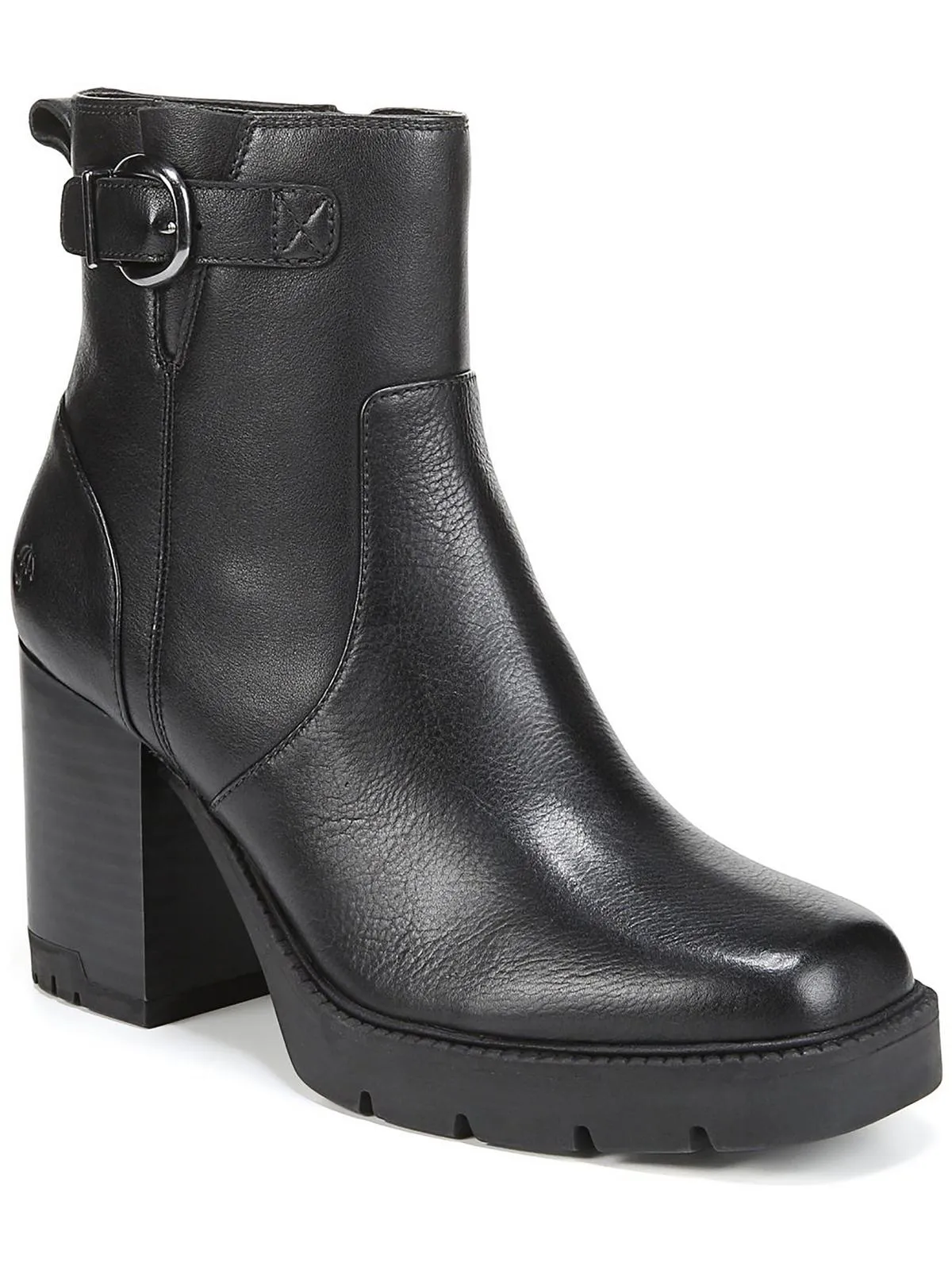 Comfortable Footwear Wilde Womens Leather Stack Heel Ankle Boots