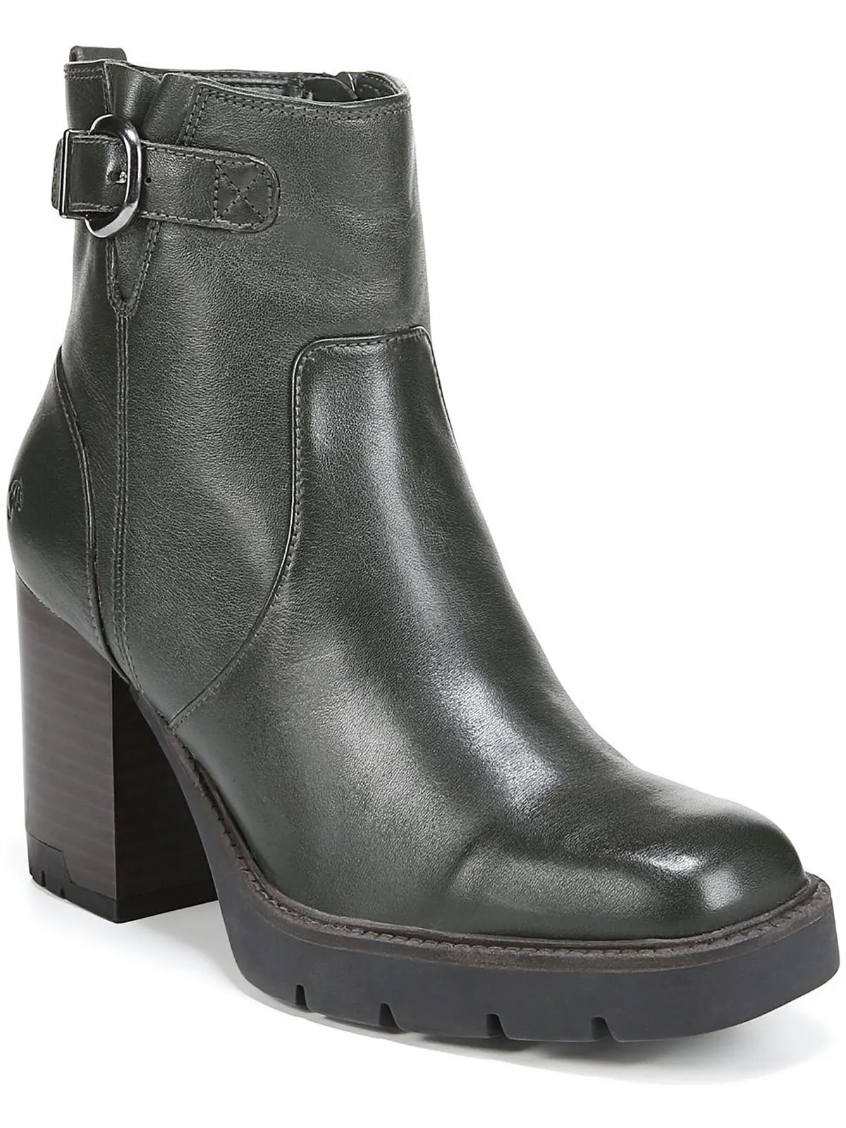 Party Goer Wilde Womens Leather Stack Heel Ankle Boots