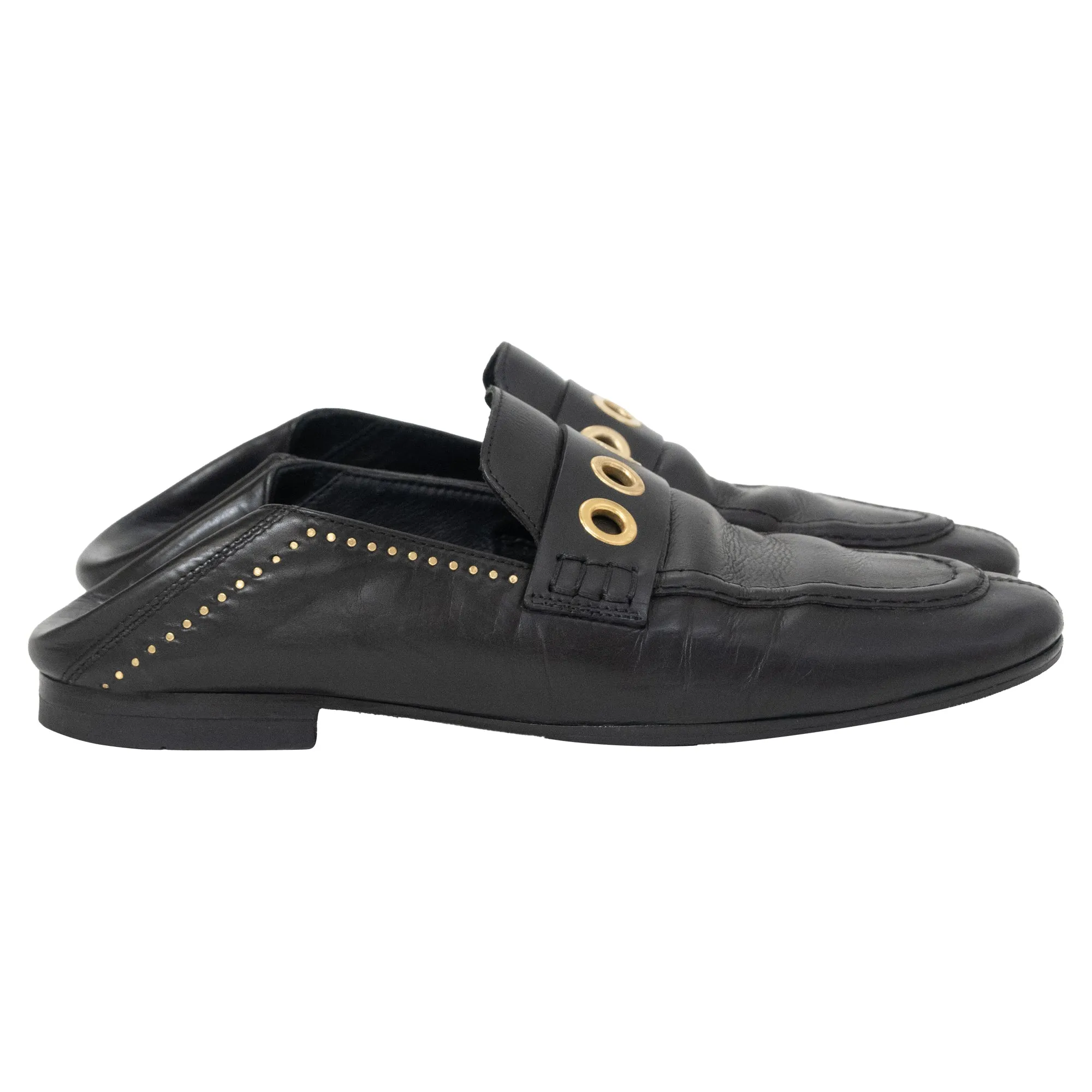 Flexible Build Isabel Marant Fosten Convertible Loafers in Black Leather