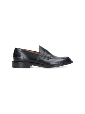 James Black Leather Loafers Slip Style Machine washable