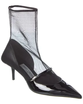 Jimmy Choo Carolyn AB 60 Mesh & Leather Bootie Slip Resistant Night Travel Shock Dispersing Plate