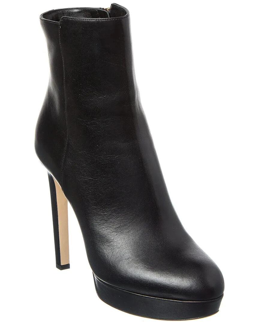 CushionedSole Low Maintenance Jimmy Choo Maggie 115 Leather Bootie