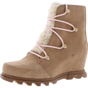 Joan Of Arctic Wedge III Lace Cozy Womens Suede Fleece Lined Ankle Boots Insulated Urban Commute Terrain Tested