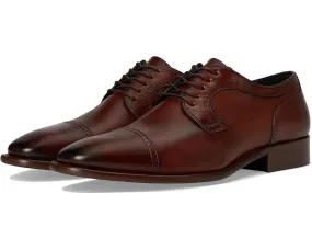 Johnston & Murphy Cormac Oxford Men's Brown Leather Cap Toe Dress Shoes VER401 Everyday Style Understated Edge