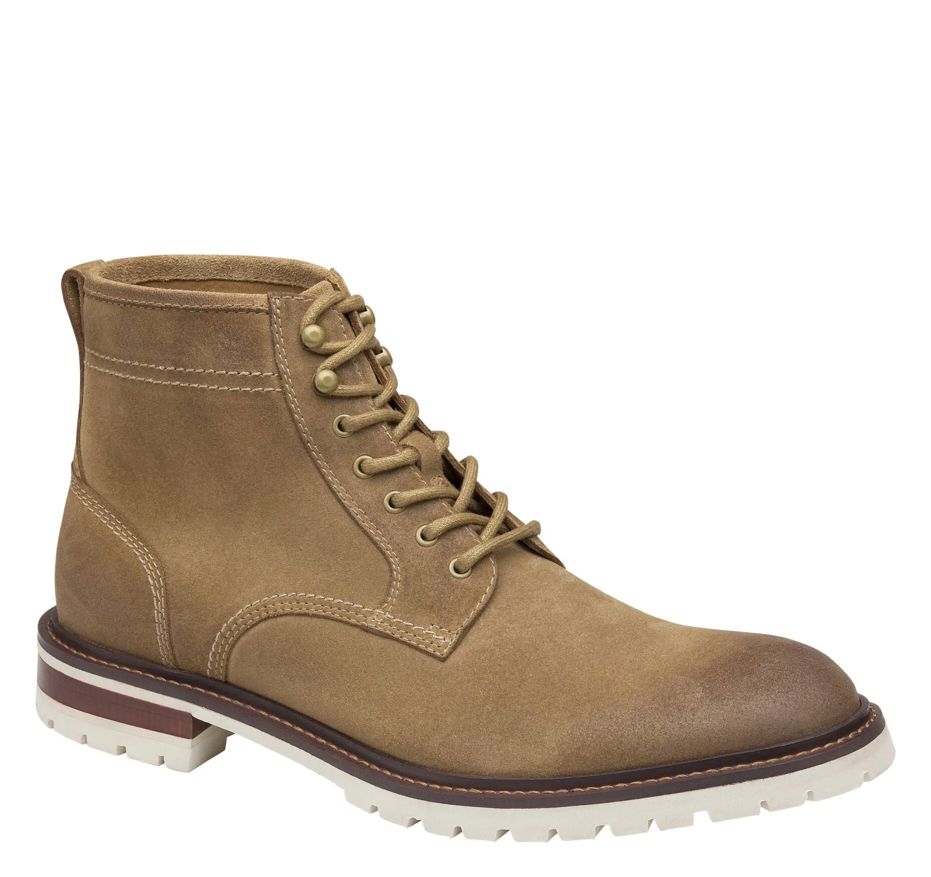 Johnston & Murphy Men's Barrett Plain Toe Dress Casual Lace-Up Boot Mud Resistant Urban Commute Rough texture