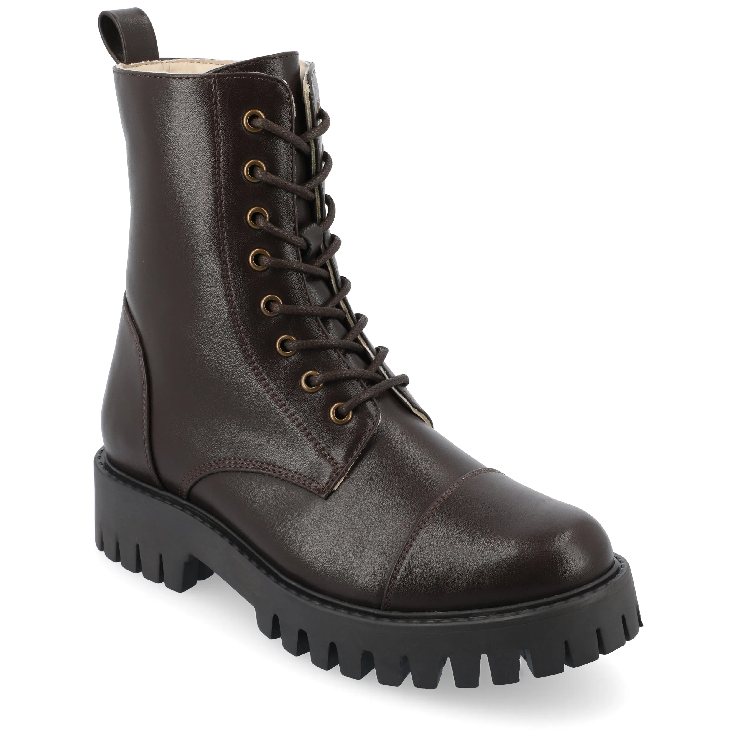 Journee Collection Medium and Wide Width Womens Aaley Tru Comfort Foam Combat Inside Zip Bootie Travel Ready