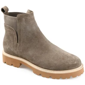 Padded Interior Backcountry Camper Journee Signature Womens Genuine Leather Bristol Round Toe Block Heel Chelsea Booties