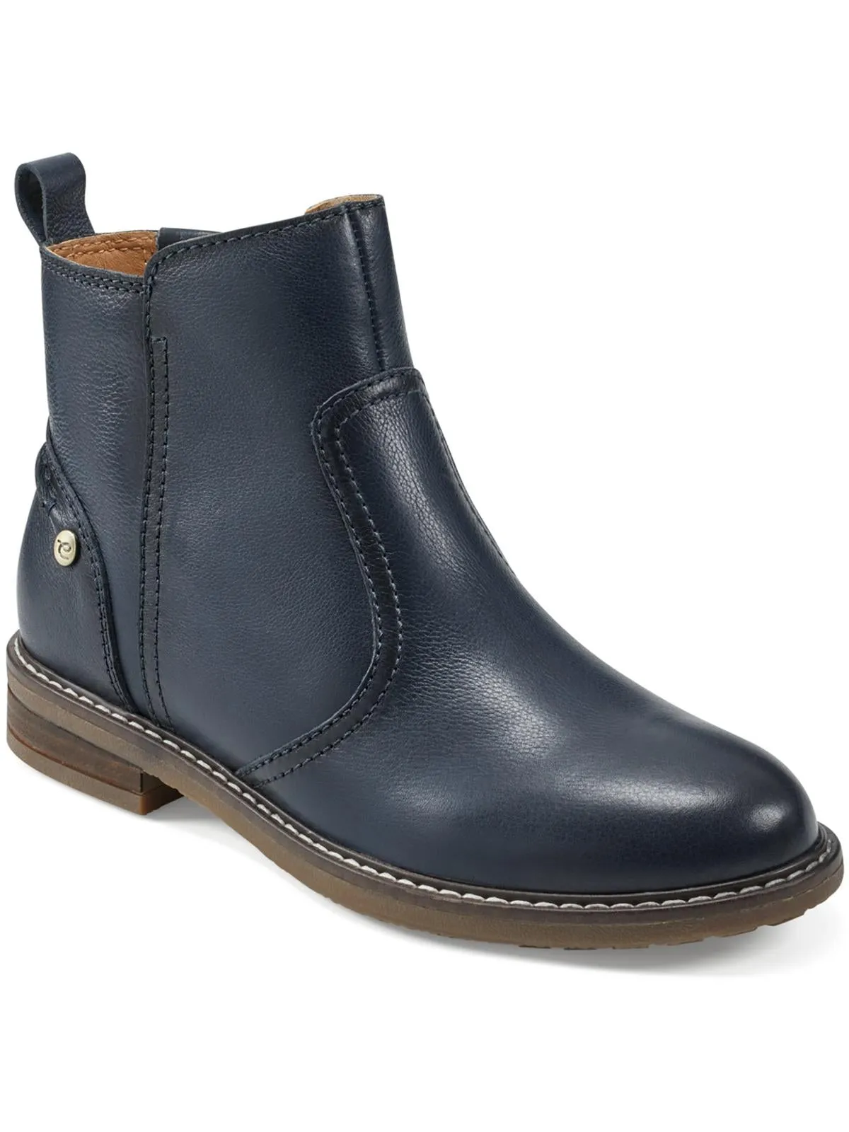 Juna Womens Leather Ankle Booties Traction Lug Pattern Ready Use