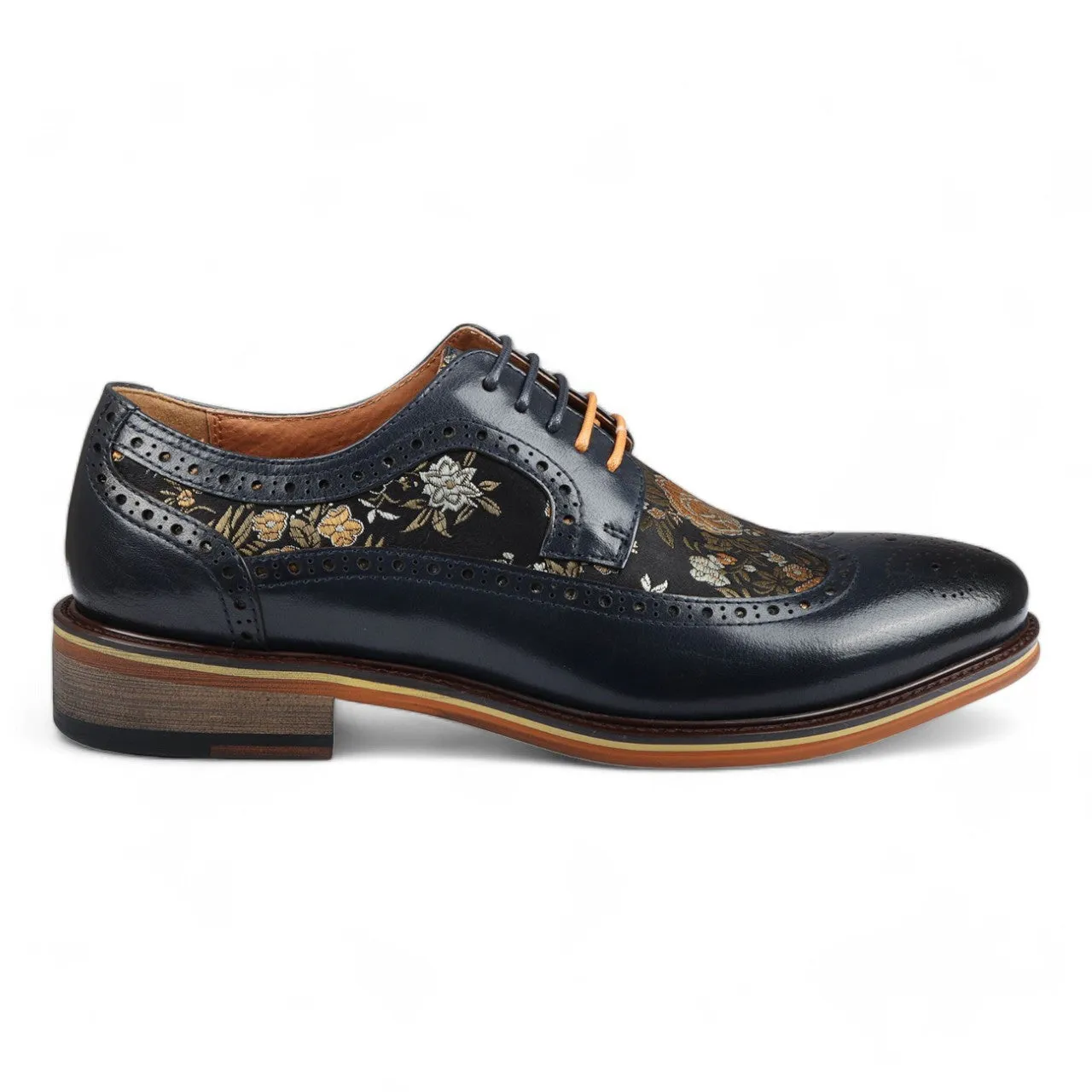 Quiet Moment Justin Reess Men's Leather Floral Brogue Shoes - Ross