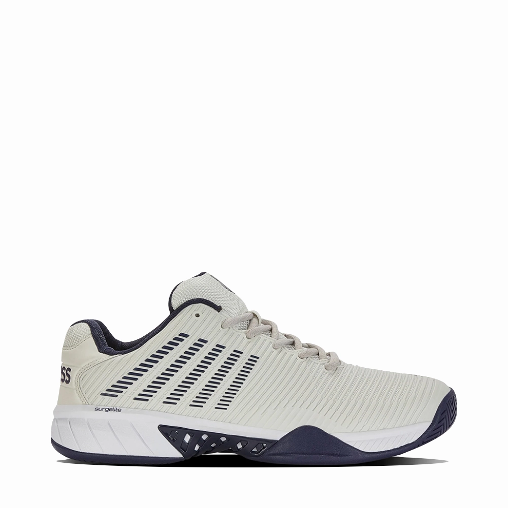 K-Swiss Men's Hypercourt Express 2 Sneaker in Vaporous Gray/White/Peacoat Tennis