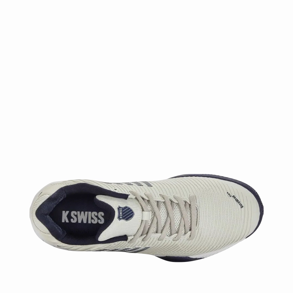 K-Swiss Men's Hypercourt Express 2 Sneaker in Vaporous Gray/White/Peacoat Anti Friction Insole
