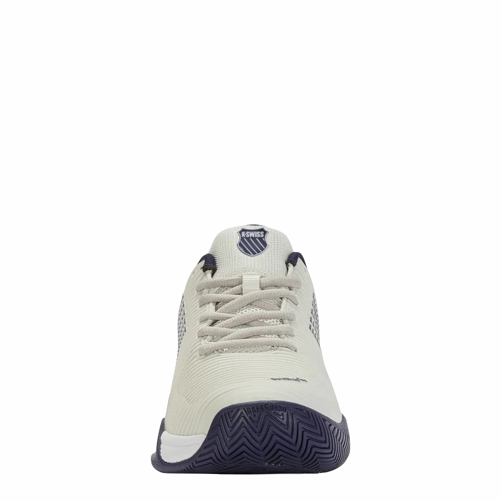 Cushioned Control K-Swiss Men's Hypercourt Express 2 Sneaker in Vaporous Gray/White/Peacoat