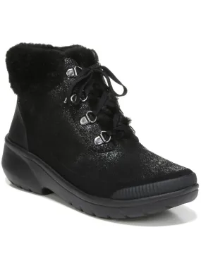 Easy Pairing Wedge Sole Keeper Womens Faux Fur Lined Comfort Ankle Boots