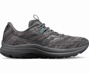 Women's Omni 21 Running Shoe In Asphalt Anti Odour Precision Fit Lacing