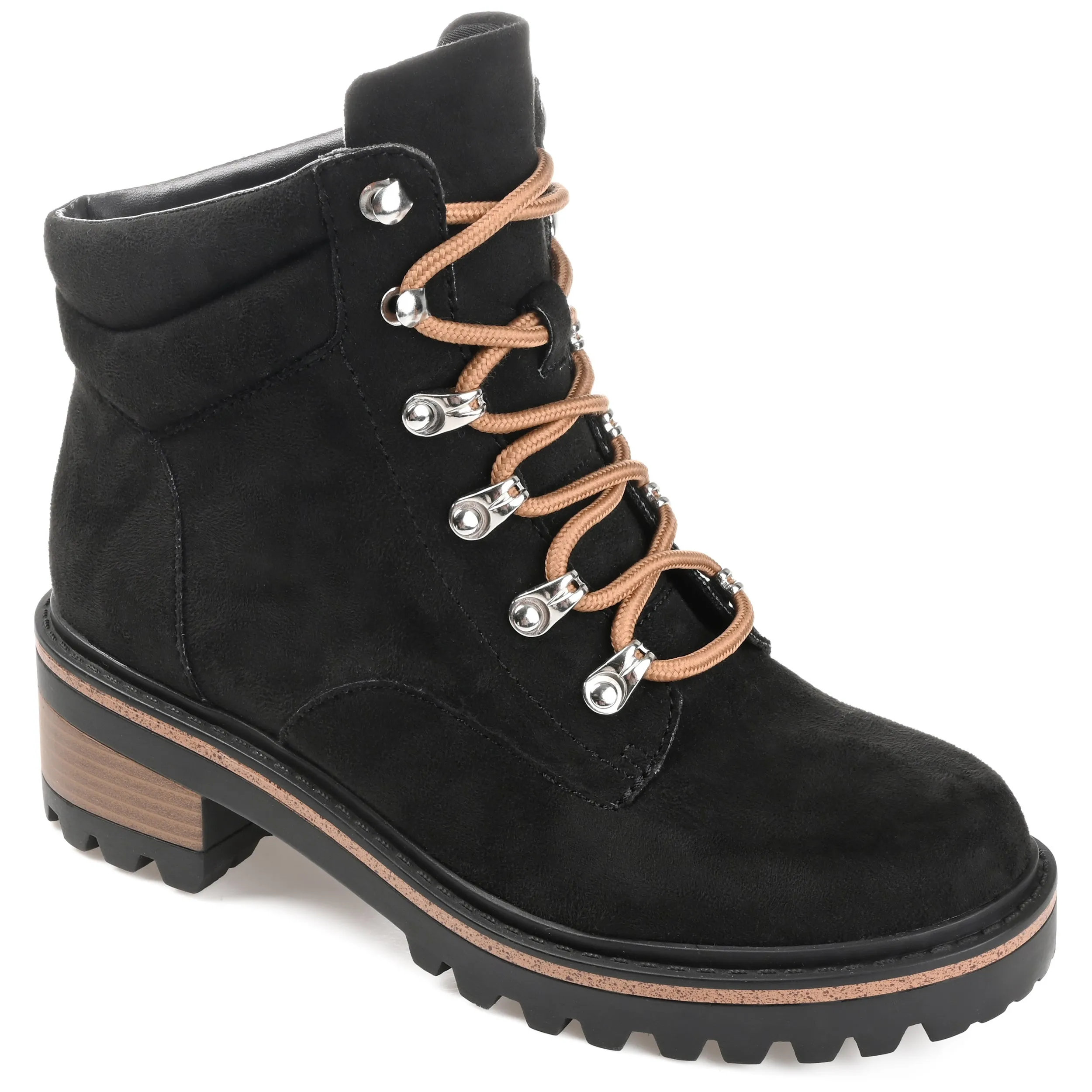 Journee Collection Women's Tru Comfort Foam Nyia Bootie Seamless Comfort Rough Trail Hiker Reinforced Heel Counter