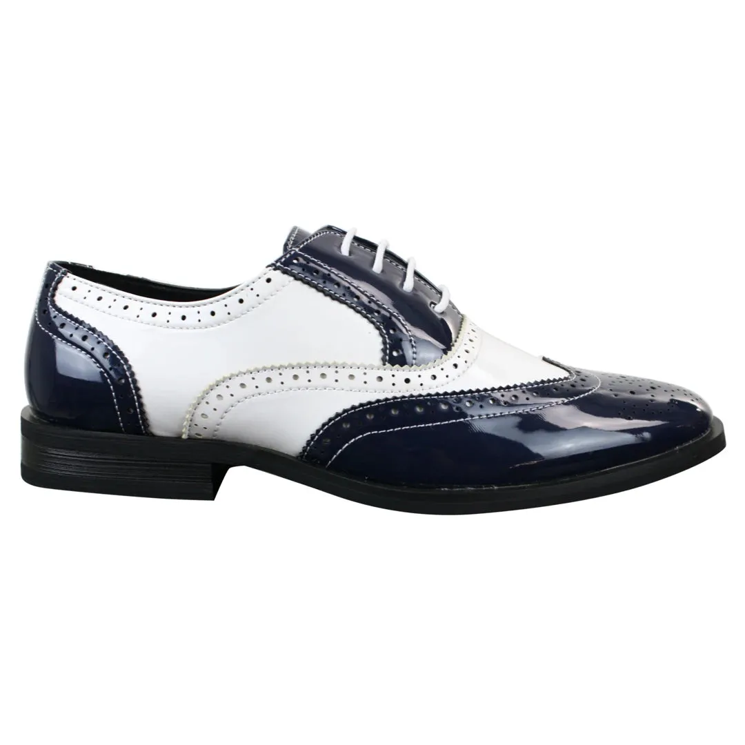 Motion Friendly Subtle Styling Lace Patent Brogue Shoes Gatsby
