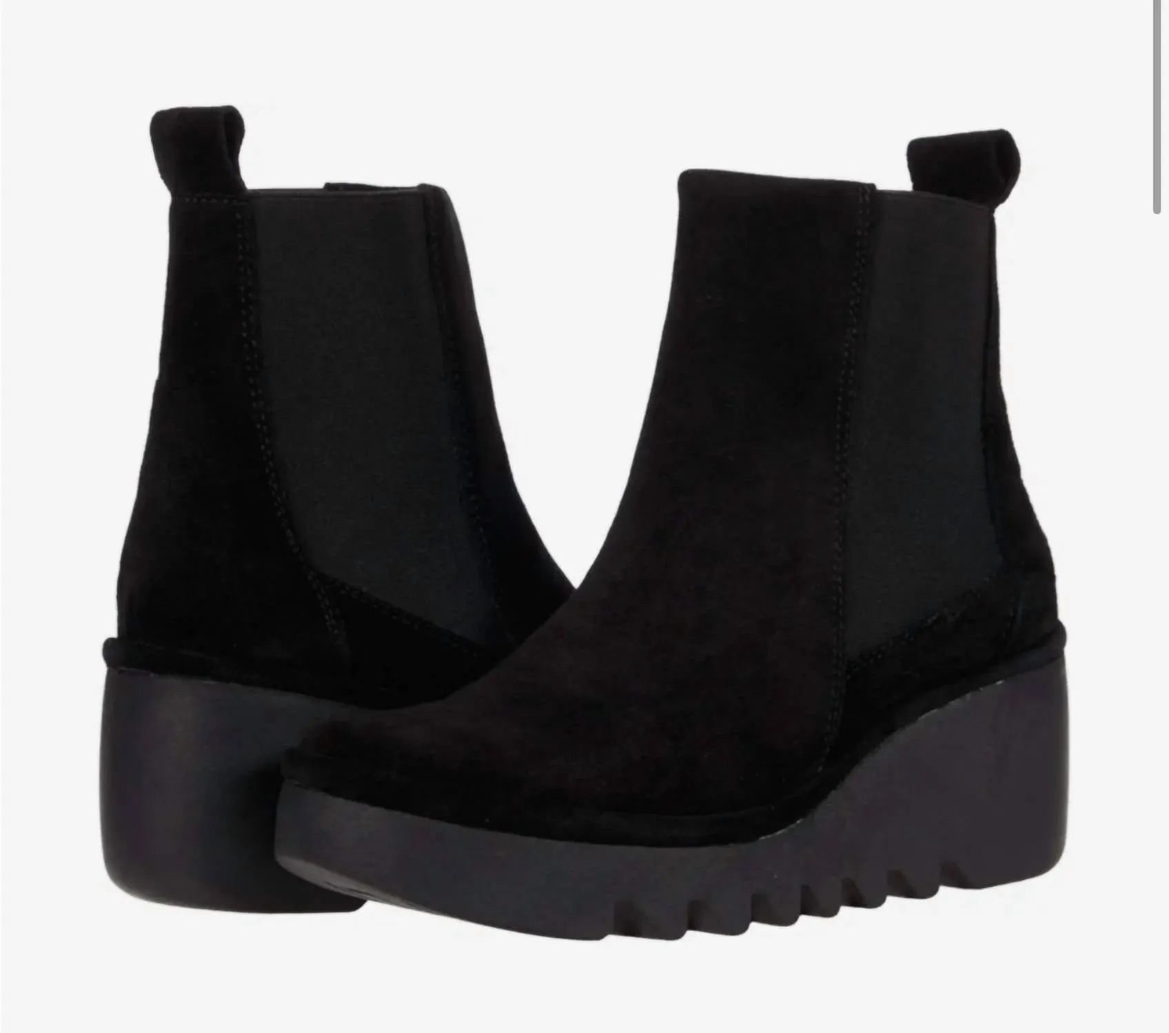 Anti-Skid slim fit Women's Verona Bagu Fly Wedge Suede Bootie In Black