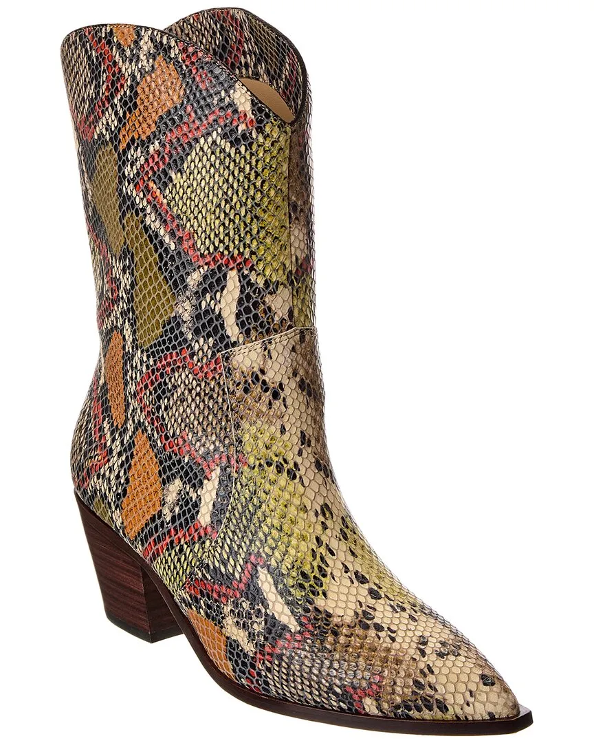 Flexible Frame Trail Exploration L'AGENCE Claude Western Croc Snake Boot