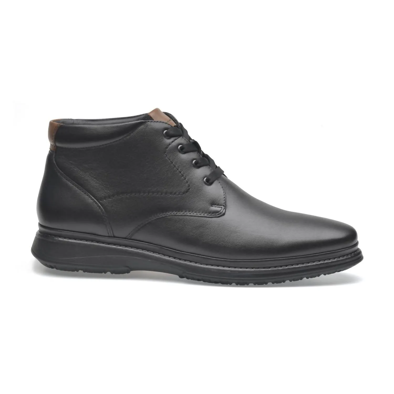 Stud Look Breathable All Day Worker Lambskin Leather Boots In Black