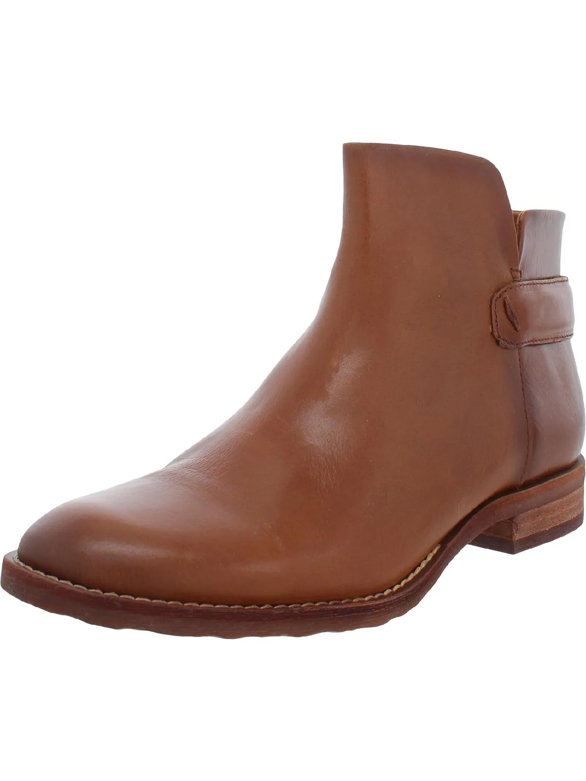 Ventilation Perforations Lara Womens Leather Flat Ankle Boots