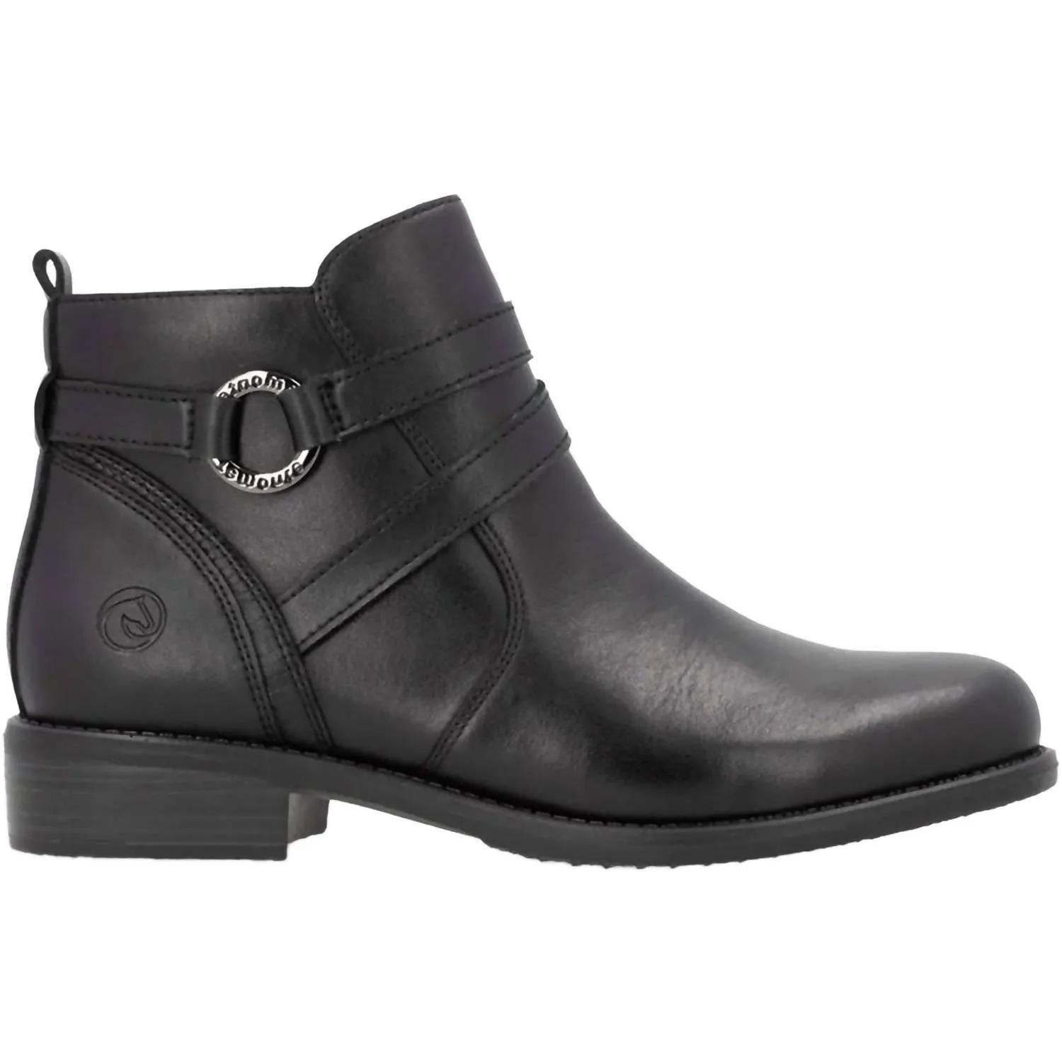 Women's Arielle Leather Booties In Black/black/black Durable Welted Construction