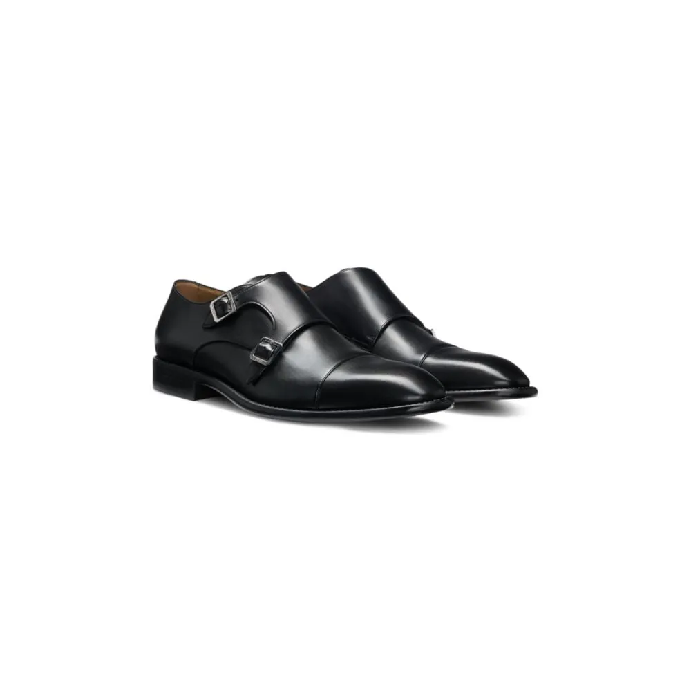 Leather monk shoes with double strap Elite Look Foot Support