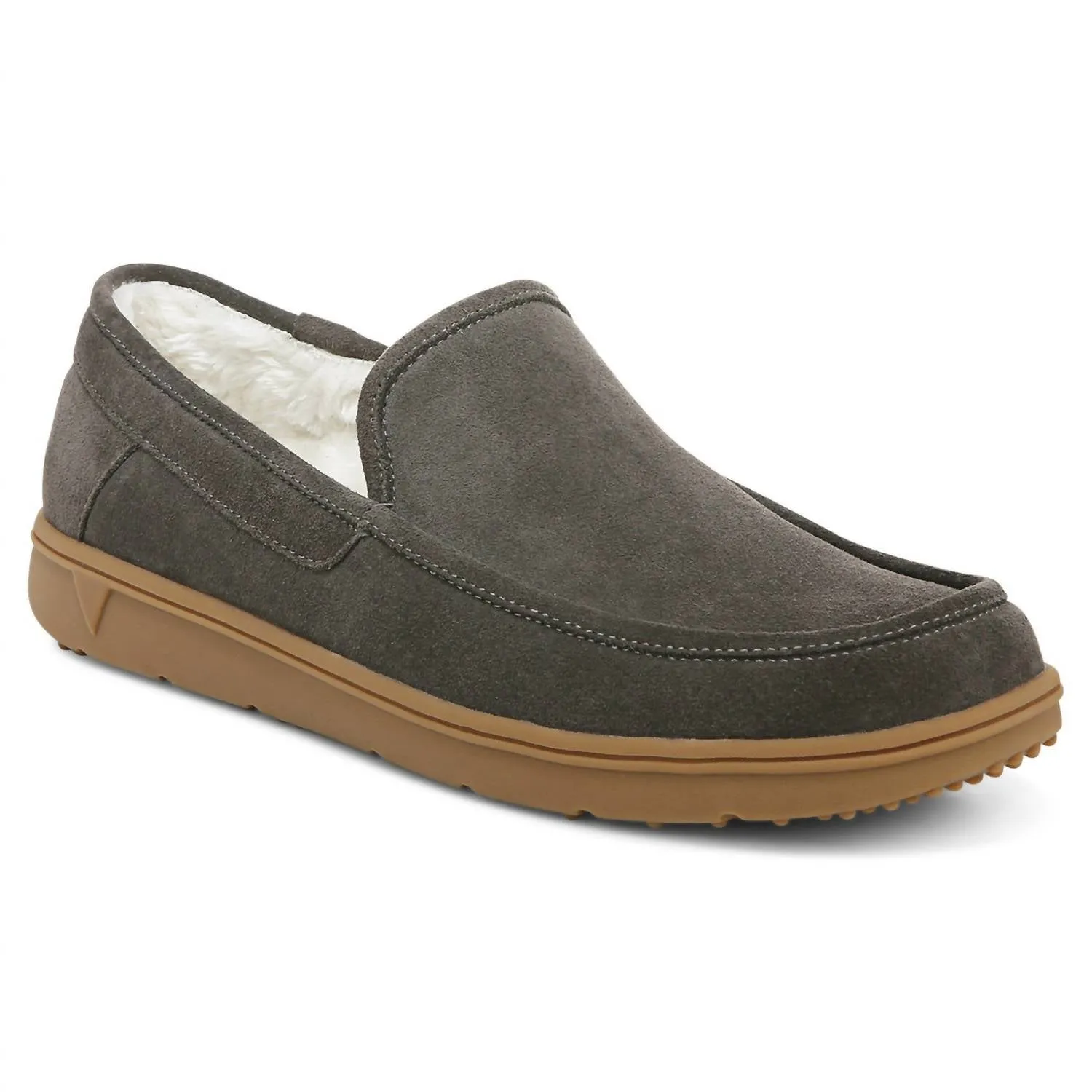 Wide fit Quick Fit Walk Men's Gustavo Slipper In Greige Suede
